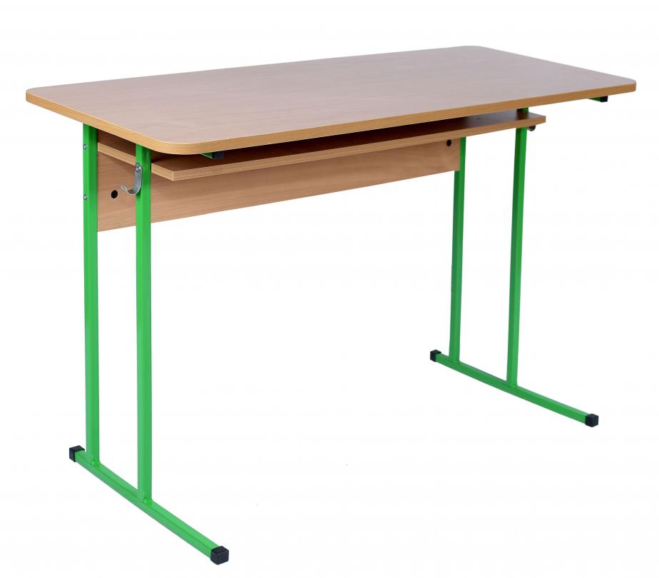 Стіл учнівський 2-місний, ростова група 6, каркас - квадратна труба, АНШАР ГРУП (0148), 1200х500х760 мм